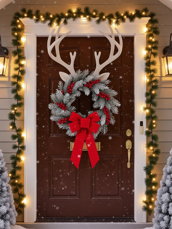 festive reindeer door decor