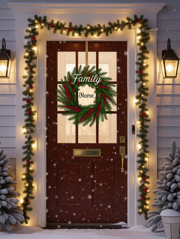 personalized holiday wreath decor