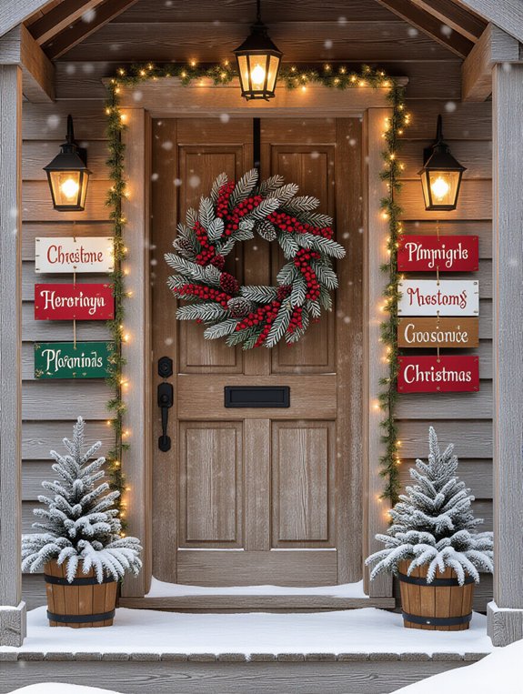 rustic holiday sign decorations