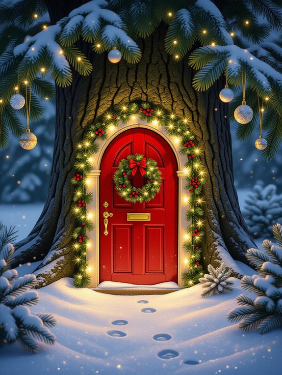 whimsical elf door decor